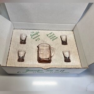 Avita Inc Jennifer Miniatures Set #11 Pink Cameo Pitcher And 4 Glasses
